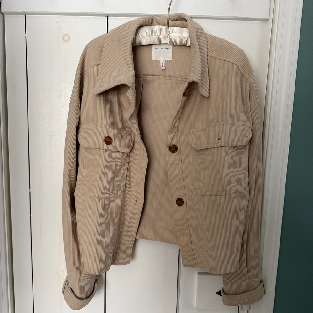 Avec Les Filles Cropped Corduroy Jacket